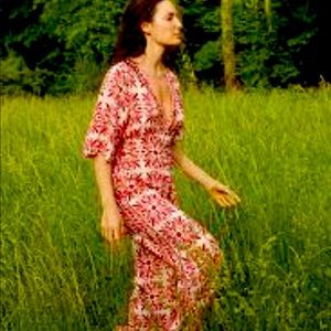 Anthropologie Farm Rio Linen Carmina Jumpsuit